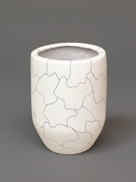 Half-Cylinder Tapered-Edge Cylinder Fiberglass Pots - 42cm - Image 1