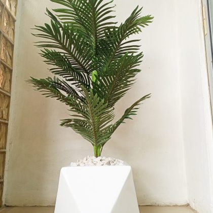 Artificial Potted Palm Plant In An Octagon Shape Fiberglass Pot - 140cm Height