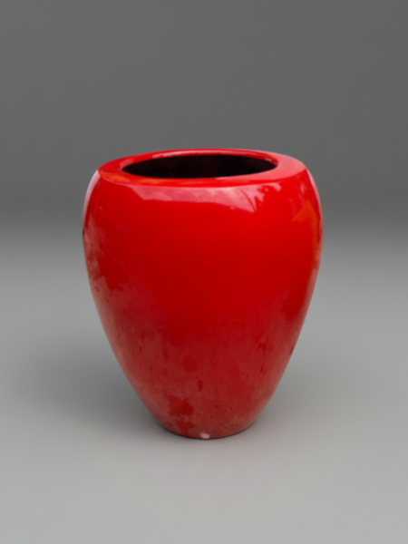 APPLE (2) LIGHTWEIGHT FIBERGLASS FLOWER VASES - (APPLE SHAPE VASE) - Image 1