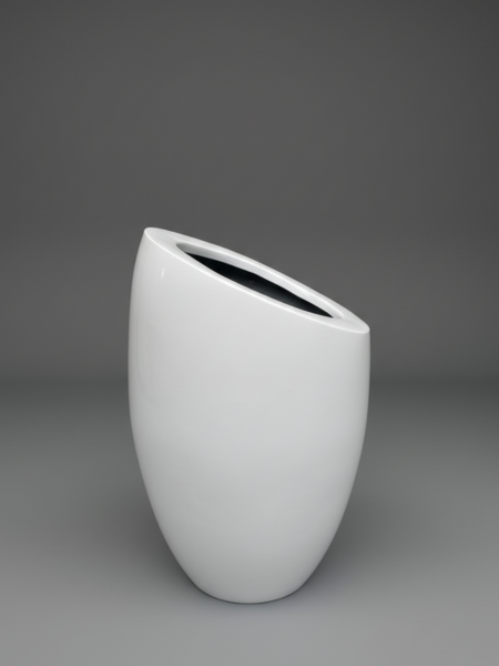 Chamfered Oval (1) Fiberglass Flower Pot/Vase Decor | Chamfered Oval Planter Sales - Image 1