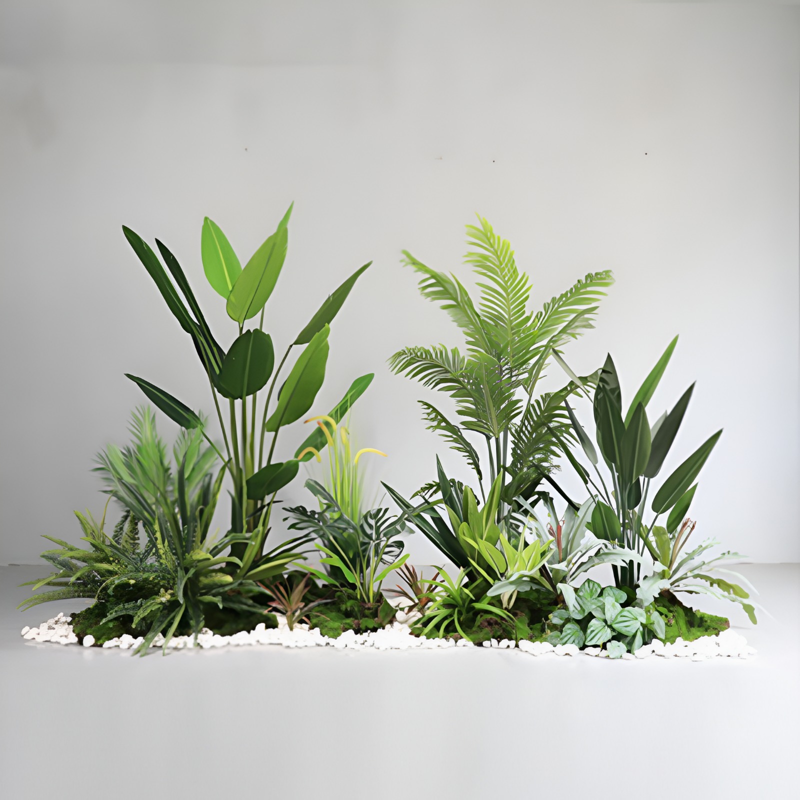 IMG-20250522-WA0015.jpg Hotel Landscaping Design with Decorative White Stones – 2.9m Indoor Artificial Greenery - Image 1