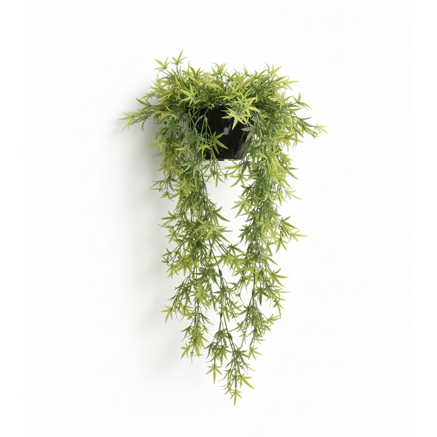 hanging-plant.jpg Hanging flowers on Wall mounted plastic vase | 75cm Trailing artificial plant - Image 1