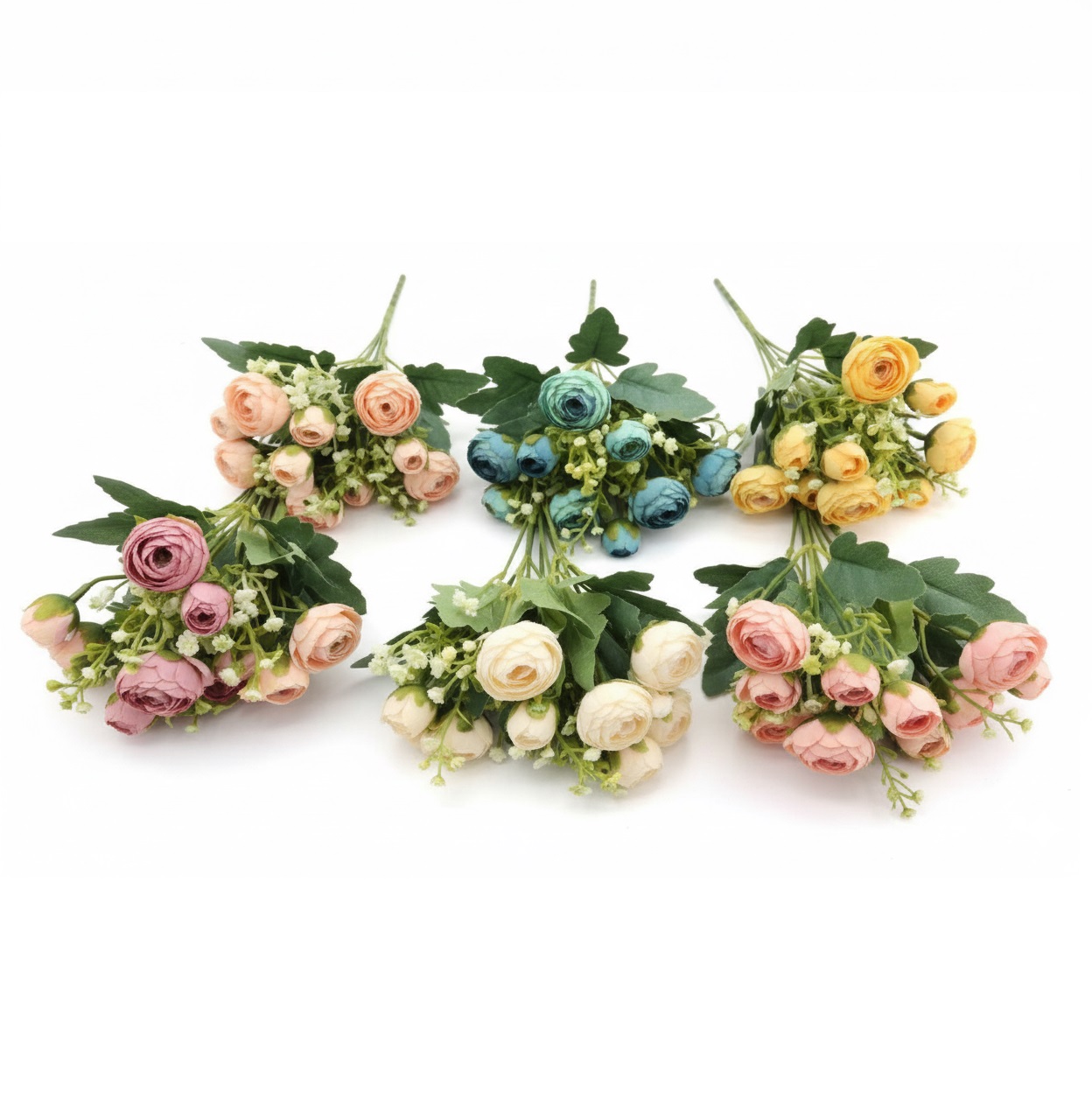 ys25-08.jpg Premium Faux Rose Bush | Elegant Mini Silk Roses for Home Styling and Celebrations - Image 1