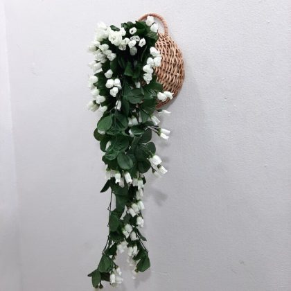 Wicker Basket hanging flowers