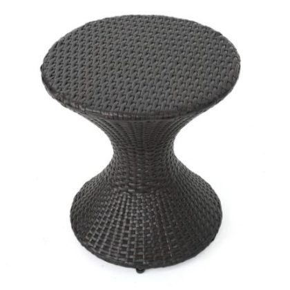 Wicker Hourglass Side Table