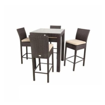 AIKO OUTDOOR RATTAN BAR TABLE AND CHAIR SET