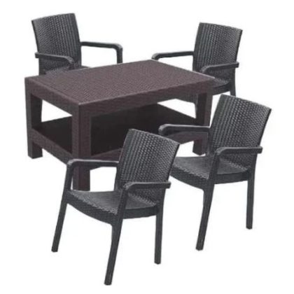 4 Malibu Arm Chairs with Lugano centre table