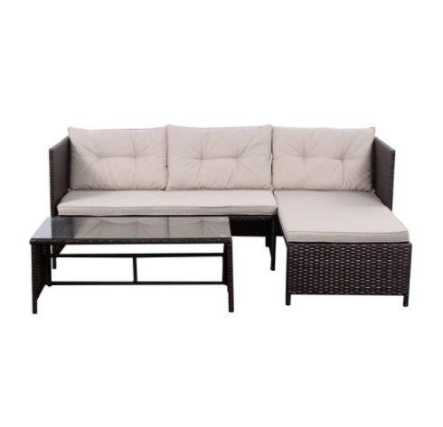 Goplus 3 PCS Rattan Lounge Chaise Cushioned Patio Set No 1 Suppliers Of Artificial Plants Decor Accessories