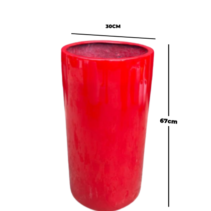 CYLINDER TALL FIBERGLASS POT-WALKWAY FLOWER DECORATION