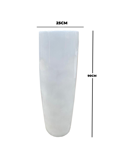 OUTDOOR FIBERGLASS PLANTER | SLIM CYLINDER FIBER GLASS VASE