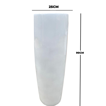 OUTDOOR FIBERGLASS PLANTER | SLIM CYLINDER FIBER GLASS VASE