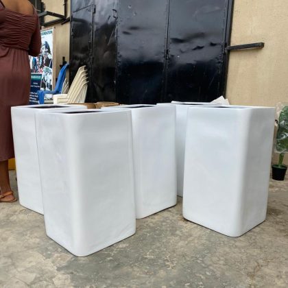 CUBOID FIBERGLASS FLOWER PLANTERS - Height: 65cm