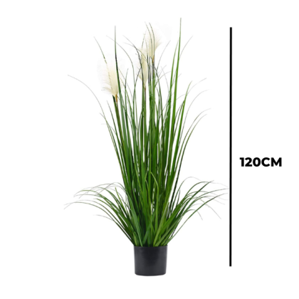 FAKE REED GRASS PLANTS WITH WHITE FLOWERS INDOOR DECOR