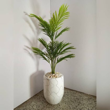 Fiberglass Pot with palm plant