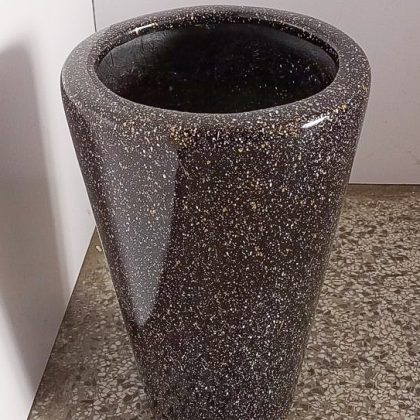 Black Cone Fiberglass Planter/Pot - Height 45cm