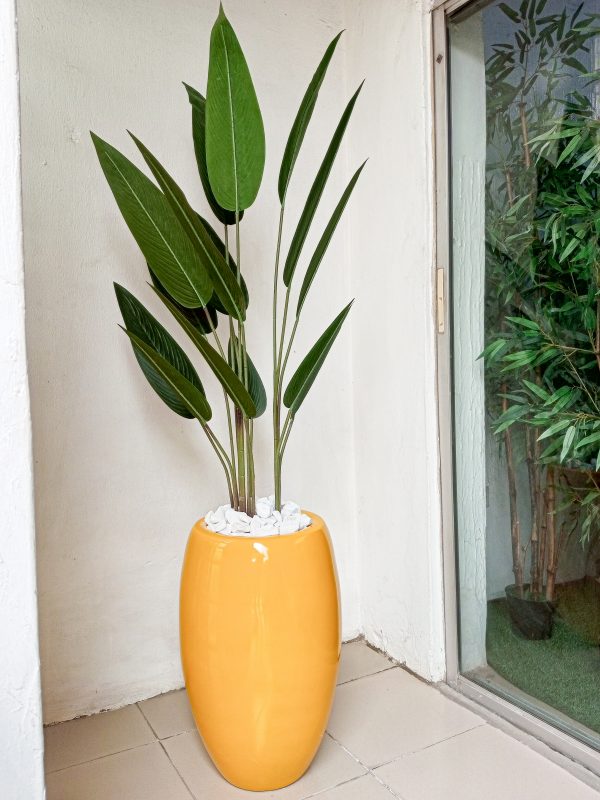 Artificial Banana Plant Potted With a Fiberglass Vase - 180cm height