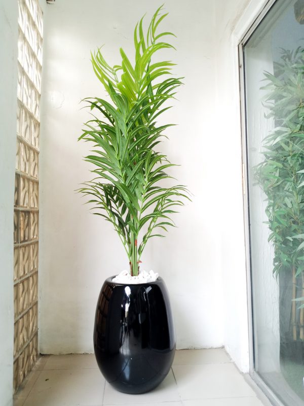 Artificial Potted Kentia Palm Plant With A Fiberglass Pot
