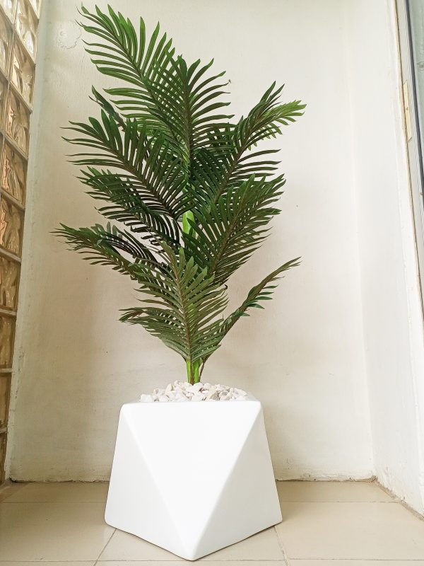 Artificial Potted Palm Plant In An Octagon Shape Fiberglass Pot - 140cm Height