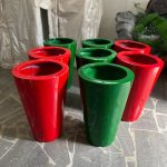 CONE FIBERGLASS FLOWER POTS FOR OUTDOOR DECOR