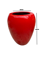 LIGHTWEIGHT FIBERGLASS FLOWER VASES - (APPLE SHAPE VASE)