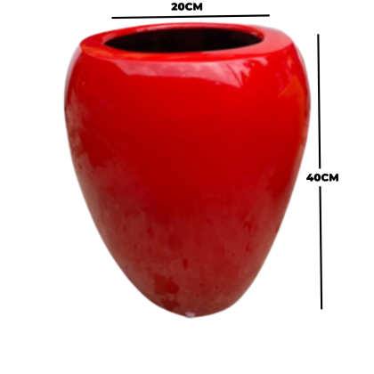 LIGHTWEIGHT FIBERGLASS FLOWER VASES - (APPLE SHAPE VASE)