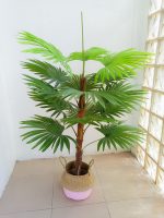 Fake Palm Plant In Seagrass Basket - Height 120cm