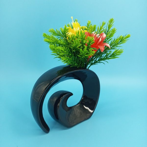 Synthetic Tabletop Flower In Comma Vase