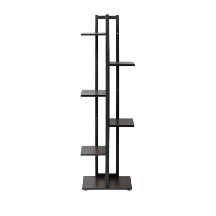 Steel-wood six floor metal flower stand