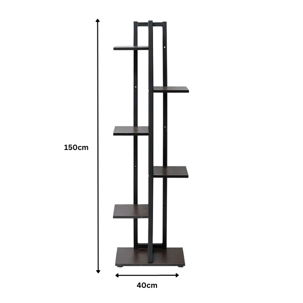 Steel-wood six floor metal flower stand