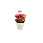 Tabletop Ceramic Vase With Colorful Vein Flowers | white vase