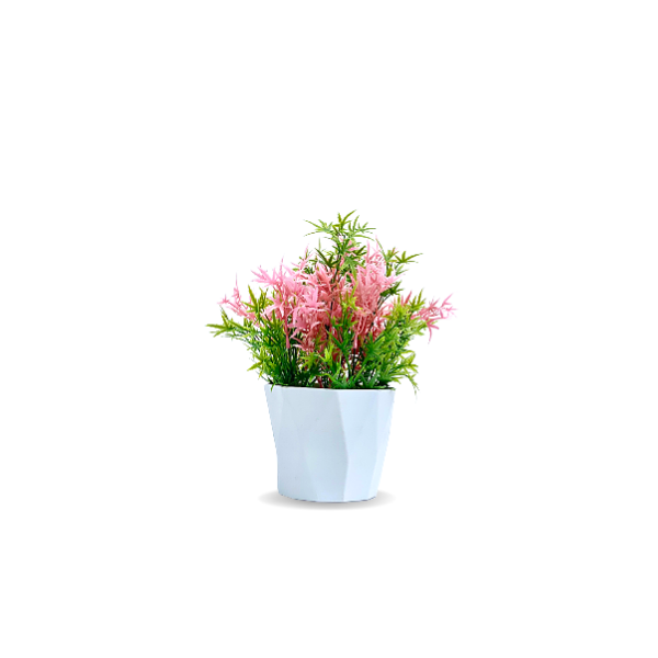 Aesthetic Ceramic Tabletop Vases With Vein Flower | White