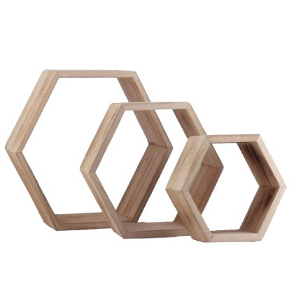 Natural Wooden Flower Vases | Hexagon Shape For Interior Design