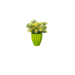 10cmX10cm Cone Ceramic Tabletop Vase Potted Artificial Flower| green color