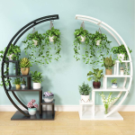 Semi circle metal plant stand