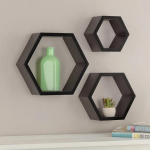 Hexagon Wooden Flower vase For Interior Wall Decorations | Height 32CM