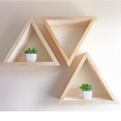 Triangle Hanging Wooden Vases Made With Best Plywood Materials