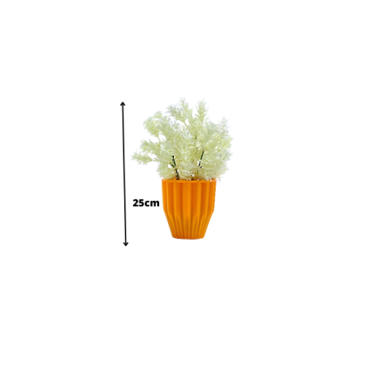 10cmX10cm Cone Ceramic Tabletop Vase Potted Artificial Flower| Orange color