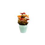 Tabletop Ceramic Vase With Colorful Vein Flowers | Tea green vase