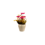 Tabletop Ceramic Vase With Colorful Vein Flowers | Brown vase