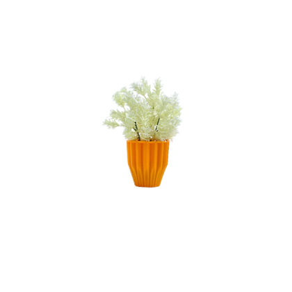 10cmX10cm Cone Ceramic Tabletop Vase Potted Artificial Flower| Orange color