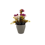 Tabletop Ceramic Vase With Colorful Vein Flowers | Palette Brown vase