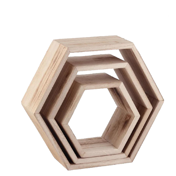 Natural Wooden Flower Vases | Hexagon Shape For Interior Design