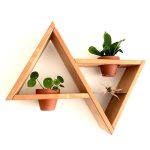 Wooden Triangle Flower Vases For Interior Home decoration