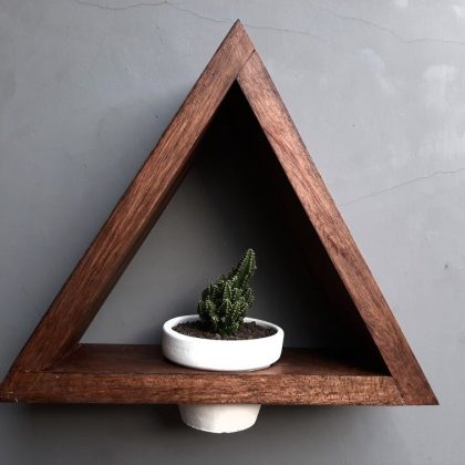 Wooden Triangle Flower Vases For Interior Home decoration