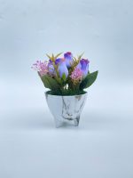 Tea Rose Flower With Ceramic Vase For Interior Design|purple