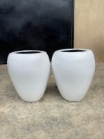 LIGHTWEIGHT FIBERGLASS FLOWER VASES - (APPLE SHAPE VASE)