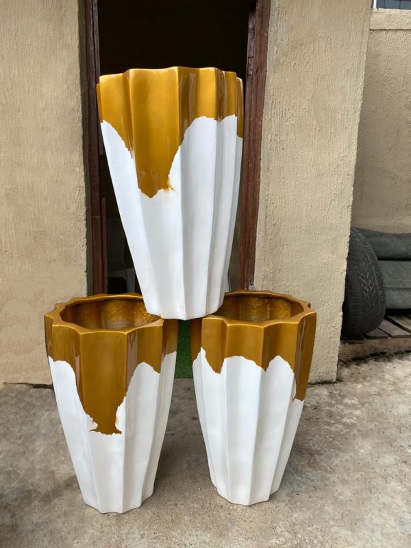 OKRA FIBERGLASS PLANTERS| LIGHTWEIGHT FLOWER VASES