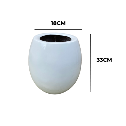 SMALL EGG-CLASSIC FIBERGLASS PLANTER FOR INTERIOR DECOR