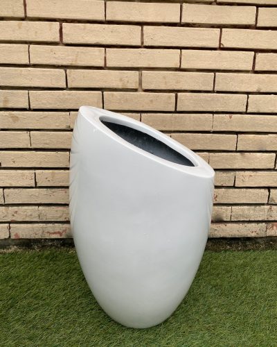 Fiberglass Flower Pot/Vase Decor | Chamfered Oval Planter Sales