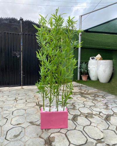 Artificial Bamboo Plant And Fiberglass Vase | Combo Of Plants And Planters